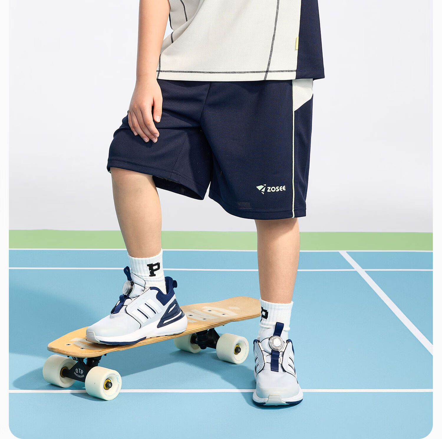 Zuo Xi Boys Short Sleeve Set 2026 Summer Kids Sports Jersey Original Yarn Quick-Dry Mesh Breathable White 130 2